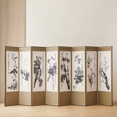 즐거운집 사군자 추사 8폭 병풍 혼합색상, 혼합, 1개