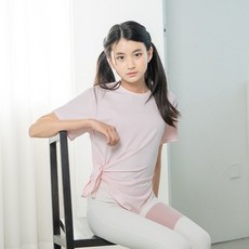 요가피기 YPST402 코지 사이드 슬릿 숏 슬리브 체리블로썸