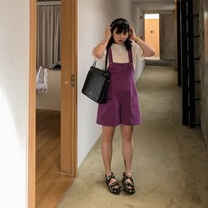 멜빵바지 NAZ오버사이즈 2020여름시즌 뉴타입 루즈핏 와이드팬츠 상큼한 코디하기쉬운 통통 멜빵 반바지 여성