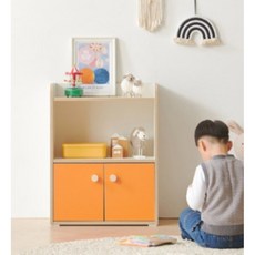 유아책 전집보관 아래도어장 오픈책장 60x80 (4색) 독서방 교습소 미니, 크림화이트