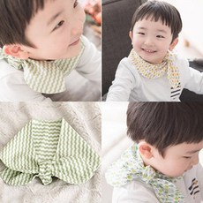 핸드메이드 양면 활용 어린이 스카프 리본빕 27종색상