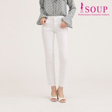 SOUP 여성용 화이트 스판 데님팬츠 SV5DPV3