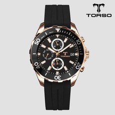  토르소 듀얼타임 남성시계 T50S-RBBK 로즈골드 