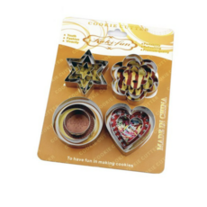  이홈베이킹 스텐 쿠키 커터 12종 세트, 별 꽃 원형 하트, 3세트 