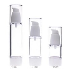 빈플라스틱 화장품 병 여행용 액체 투명 에어리스 펌프 진공 세면 용기 #225813 15ml 30ml 50ml, 1개, 2. 50ml