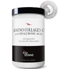 ELAVONNE 히알루 론산 (30 인분 8oz_228g) 아미노 콜라겐 C 퓨어 피쉬 콜라겐 파우더 믹스 클리어 맛 피부 카락 조인트 지원 거트., 상세설명참조