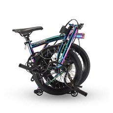 CRANSTON 브롬튼 유사 접이식자전거 16인치 폴딩 경량 미니벨로 트라이폴드, 퍼플