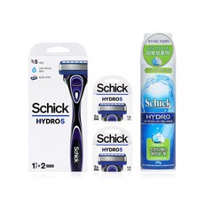 Schick 쉬크 하이드로5 오리지널 면도기 세트(날6입면도기젤199g) 1개, Schick 쉬크 하이드로5 오리지널 면도기 세트(날6