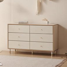 파로마 리디아 6단 와이드 서랍장, 오크화이트 오크화이트, 6개