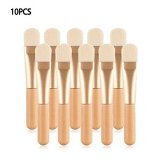 휴대용 페이셜 마스크 소프트 브러시 나무 손잡이 얼굴 스킨 케어 미용 화장품 도구 팬 모양 전문 메이크업 브러시 3 가지 색상, A 10PCS