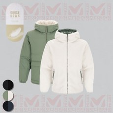 밀레 22FW 파라디 리버시블 플리스 구스 다운 패딩 점퍼 IVORY