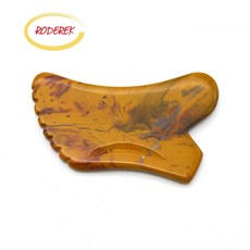 스킨 케어 페이셜 마사지 노란색 Mookaite Gua Sha 스크레이퍼 페이스 리프트 장치 미용 기기