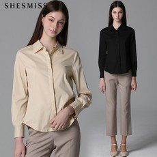 쉬즈미스 쉬즈미스(SHESMISS) 슬림 코튼 카라 셔츠 (택가격:128000원)