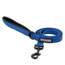 Voyager 네오프렌 손잡이가 있는 반사 강아지 목줄 길이 1.5m 5피트 소형 중형 대형견 지원 걷기 달리기 및 훈련을 위한 귀엽고 튼튼함 터키석 리쉬 M, 5/8" x 5ft