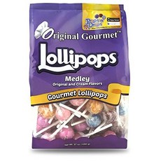 Original Gourmet Lollipops Medley of Mini Lollipo Original Gourmet Lollipops 미니 막대사탕 메들리 100개(1팩)