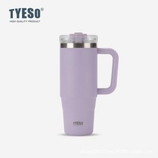 [TJCOMPANY] 타이소 TYESO 이중진공 보온보냉 데일리 대용량 스텐 텀블러 900ml 스테인레스텀블러 빨대포함, 퍼플, 1개