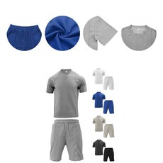 남성용 여름 복장 세트 O 넥 반팔 티셔츠 Drawstring 허리 반바지 동남 용 운동복