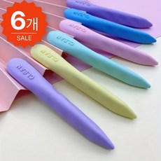 휴보그 펜슬형 TPR 고무 지우개, 6개, 파스텔색상 6개, 파스텔색상