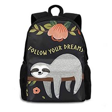 나무의 노트북 백팩 내구성 경량 스쿨 북 버그 캐주얼 배낭 여행 하이킹 캠핑 대학 (Cute Baby Sloth on the Tree Adult Backpack), 본상품, 본상품