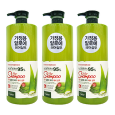 오가니아 착한 알로에 베라 헤어 샴푸 린스 1500ml 대용량 가정 업소 용, 오가니아 착한 알로에 샴푸 3개