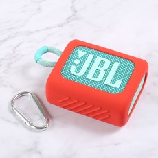 JBL GO3 전용 실리콘 하우징 범퍼 케이스 + 카라비너, RED