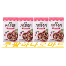 풀무원 하트뮤즐리 통곡물 앤 3가지 과일과 야채 시리얼, 4개, 320g