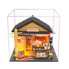 인형의집 일본식 식료품 점 가구와 3 나무 인형 집 아이들 인형 집 키트 장난감, house and cover-9781578