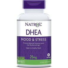 Natrol DHEA 25mg 300개입 균형 잡힌 호르몬 수준 촉진 건강한 기분 지원 전반적인 건강 지원 건강한 노화 촉진 HPLC 검증, 1개