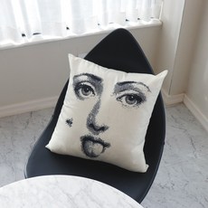 포르나세티 쿠션커버 린넨 초상화 쿠션 Fornasetti 45x45, A