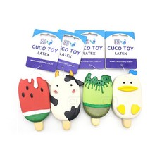 삑삑 아이스바 멍멍이 장난감 라텍스 토이 애견 말랑한장난감 라텍스인형, 수박, 1개