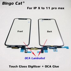 기존 LCD 터치 패널 디지타이저 센서 유리 OCA 필름 접착제 iPhone 11 pro max X XR XS 최대 화면 유리 수리, X 용
