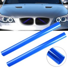 그릴 교체 범퍼 커버 호환용 트림 스트립 지지대 바 V 브레이스 랩 BMW E60 블루 36cm 2 개, 2개