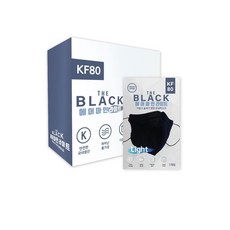 에어마인 더블랙마스크 라이트 대형 KF80 블랙, 30매입