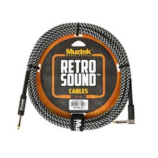 (케이블) Muztek RETRO SOUND Cable 5m Angle Black/Silver (RS-500L BS) /PLUG 1자+ㄱ자/ 레트로 사운드 악기케이블 잭선, 단품