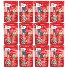 웨루바 캣츠인더키친 맥 잭 앤 샘 주식파우치, 연어, 85g, 12개 생선, 85g, 1세트
