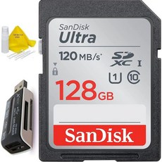 sd카드 메모리 저장 샌디스크 128GB 울트라클래스 10 SDXC UHS-ISD 캐논 EOS 반란군용 카드 T8i T7 T6S T5 T3i SL2 90D 80D 77D 70D 9