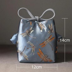 레트로 프린트 야외 차 보관 가방 휴대용 여행 티팟 컵 면 보호 천 다도, 1개