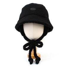 [유니버셜케미스트리] Bubble Fleece Black Earflap Bucket Hat 귀달이모자 - 유니버셜케미스트리귀달이모자