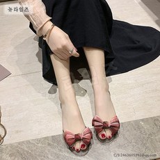 플라워 샌들 젤리 슈즈 여성 여름 플랫 토어 크리스털 투명 비치슈즈 YD 뉴타임즈 O954Z711
