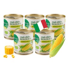 COOP 비비베르데 이탈리아 유기농 스위트콘(옥수수콘) 160g 5캔 무설탕 무첨가물 Non GMO, 5개