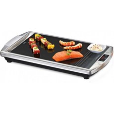 이태리직송 롬멜스바처 CG 2308/TC 2000W 블랙 스테인리스 스틸 바비큐 및 스테이크 메이커, 단일옵션