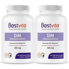 BESTVITE 딤 디인돌릴메탄 400mg 바이오페린 120개, 120 Count (Pack of 2), 120정, 1개