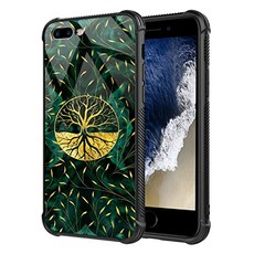 아이폰 8 케이스 황금빛 가벼운 나무 나무로되는 나무 yggdrasi (golden tree of life yggdrasil on malachite iphone SE／8／7), 본상품