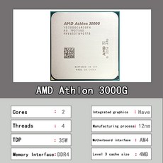 중고 AMD 애슬론 3000G X2 3.5 GHz 듀얼 코어 쿼드 스레드 CPU 프로세서 YD3000C6M2OFH 소켓, 한개옵션0 - 애슬론3000g