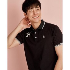 헤지스골프 [20SS] 블랙 로고자수 면혼방 반팔폴로티셔츠 WPTS0B900BK