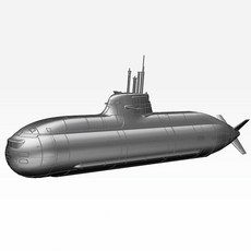 잠수함 72 75cm RC SLA 수지 조립 키트 독일 유형 212 모델, SLA resin 3D parts