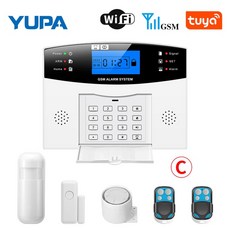 알람 스마트 센서 Tuya-와이파이 GSM 경보 시스템 433MHz 무선 홈 도난 보안 문 창 집 작동 Tuya 생활, 03 C_04 영국 플러그_01 english, 1개