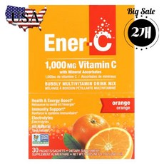 에너C 비타민C 멀티비타민 드링크 믹스 오렌지 1000mg 30포 2개 미국정품, 3개, 260g