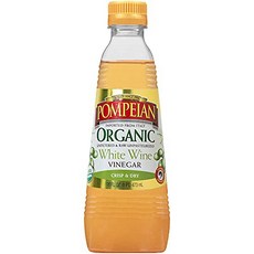 Pompeian Gourmet Organic White Wine Vinegar Unfil Pompeian Gourmet 유기농 화이트 와인 식초 여과되지 않고 저온탈취되지 않으, 6개, 473ml