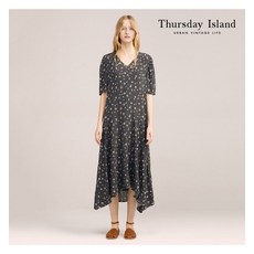 국내매장판 써스데이아일랜드 THURSDAYISLAND 브이넥 패턴 원피스T224MOP262W 192154